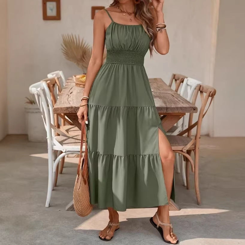 Summer Solid-Color Slim-fit Dress