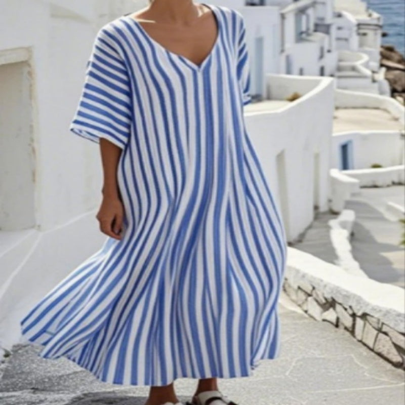 Women's Striped Long Dress – Effortless Everyday Elegance