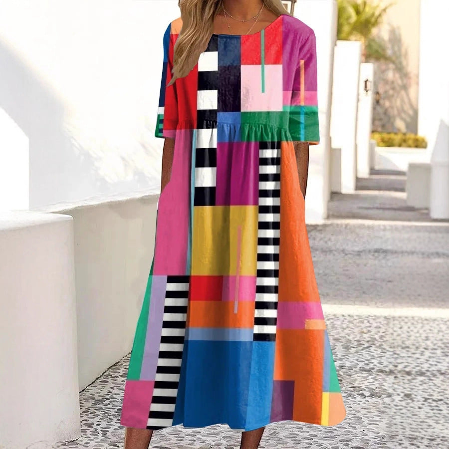 Retro Ocean Elegant Women’s Everyday Dress